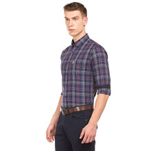 Us Polo Association Heren Casual Shirt (8907538595454_Ussh5427_S Fs_Navy)