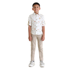 U.S. Polo Assn. Barn Beige Tryckt Sprid Krage Långärmad T-shirt i Bomull (Uksht1229_Beige_10-11 År)