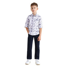 U.S. Polo Assn. Jongens Bloemenprint Katoenen Shirt Lichtblauw