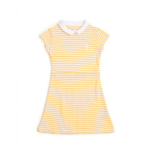 Vestido U.S. Polo Assn. para Crianças com Manga Curta e Gola Peter Pan (Ugdrs0394_Laranja_10-11Y)