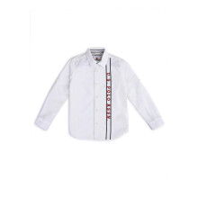 U.S. Polo Assn. Kids Jongens Witte Geprinte Kraag Lange Mouwen Casual Katoenen Shirt (Uksht1158_ Witte_9-10 Jaar)