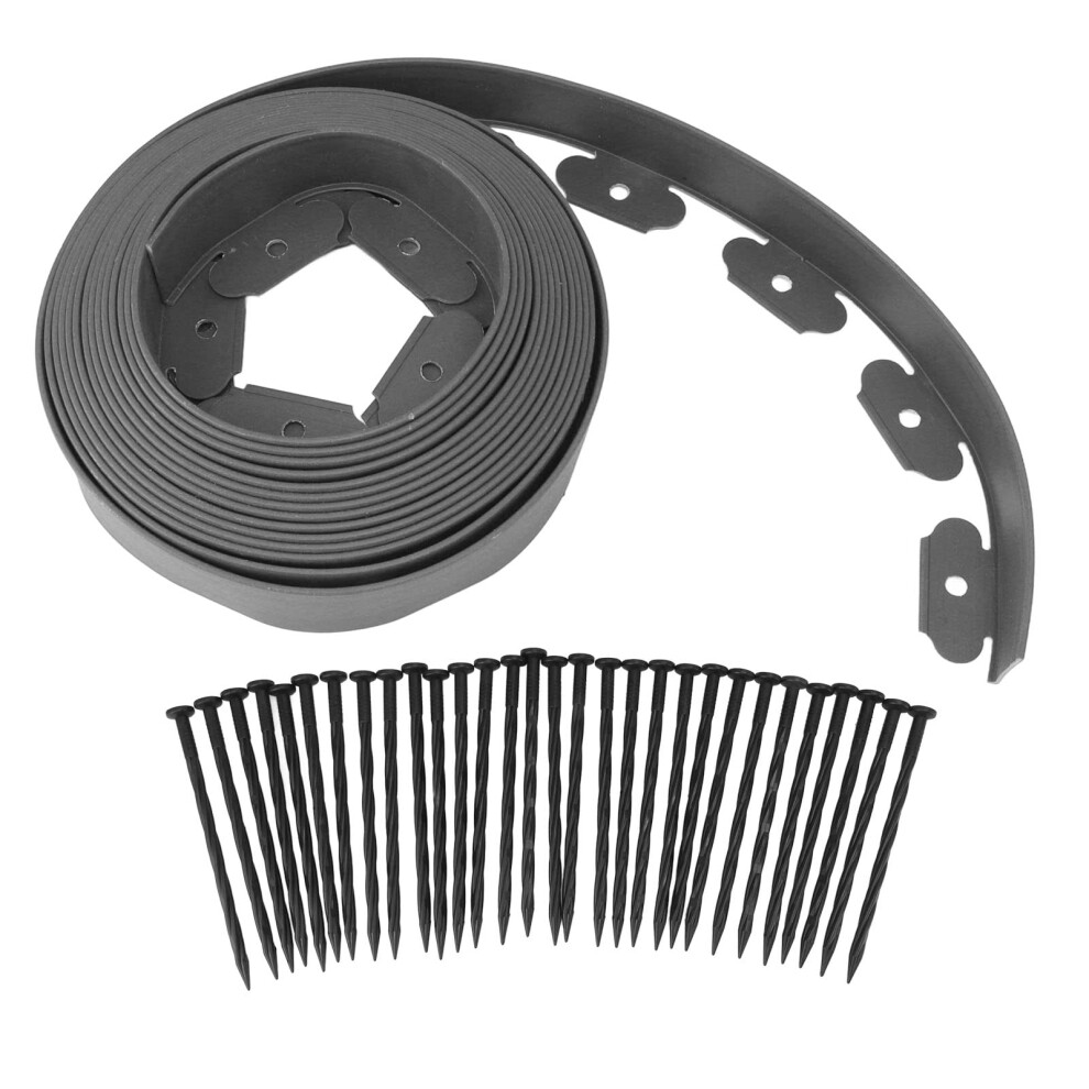 No Dig Landscape Edging Kit 5Cm X 5Cm X 10M Flexible Pe Garden Border With Secure Spikes For Lawns And Flower Beds 9771547751151