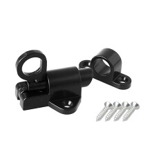 Aluminum Self Closing Gate Latch Spring Loaded Door Lock, Durable Black Gate Lock for Window and Cabinet