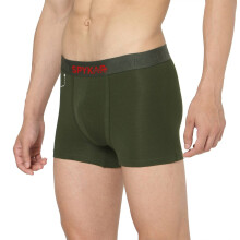 Underjeans Homens Trunks Verde Oliva em Mistura de Algodão
