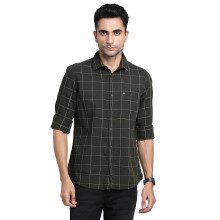 Camisa Casual Verde Escura Slim Fit 100% Algodão Turtle Men
