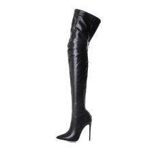 Over The Knee Stiletto Boots for Women, Stretchy Thigh Boots, Pointed Toe, Sexy Slim Fit