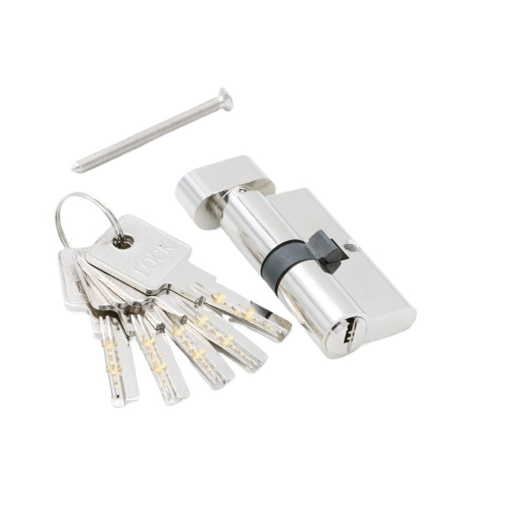 60Mm Brass Euro Cylinder Lock With Thumb Turn, 5 Keys, Security Door Lock For Interior Doors 9073542895572