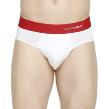 Underjeans Mænds Bomuldsblanding Hvid Brief Regular Fit Trykt (Pakke med 1) (Ujnpbs057 M)