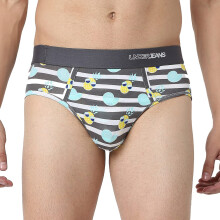 Underjeans Homens Branco/Cinza Escuro Cueca em Mistura de Algodão