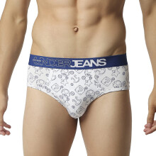 Underjeans Homens Vermelho/Azul Escuro Cueca em Algodão Misturado
