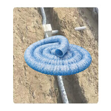 Flexible Corrugated Drain Pipe 2 Inch with Steel Core for Landscape French Drain and Yard Waterproofing