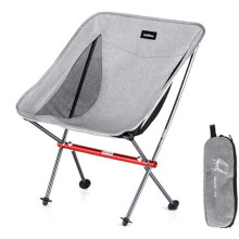Ultralight Folding Camping Chair with Durable Lightweight Frame and Ergonomic Support, Grey