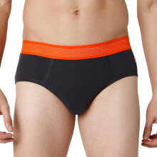 Underjeans Homens Cinza- Laranja Algodão Brief