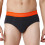 Underjeans Homens Cinza- Laranja Algodão Brief 1