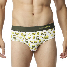 Underjeans Homens Brief de Algodão Verde Oliva Ajuste Regular (Pack de 1) (Ujnpbs053_White Xxl)