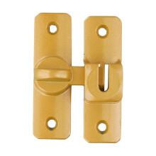 Zinc Alloy Sliding Door Lock Gold 5pc Set, Secure Flip Latch for Barn Door and Closet with Screws