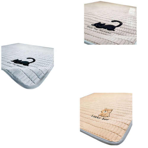 Comfortable Mattress Pad With Soft Feather Cotton-Grey B 1