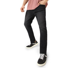 Urbano Fashion Mænds Sorte Slim Fit Vaskede Jeans Stretchable (Vsrjeanwhsk-04-Sort-36)