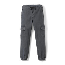 Urbano Juniors Pantaloni Jogger Cargo Grigi Regular Fit Denim Lavati Con 6 Tasche (Jundenjogcargoboy-Mgrey-8-9)