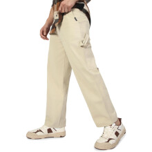 Urbano Mode Heren Crème Losse Baggy Fit Carpentert broek met 5 zakken (Chinolscarpn-Crème-40)