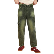 Urbano Fashion Ανδρικά Χακί Φαρδιά Cargo Jeans Με 6 Τσέπες (Jeanlscargotowl-Olive-36)