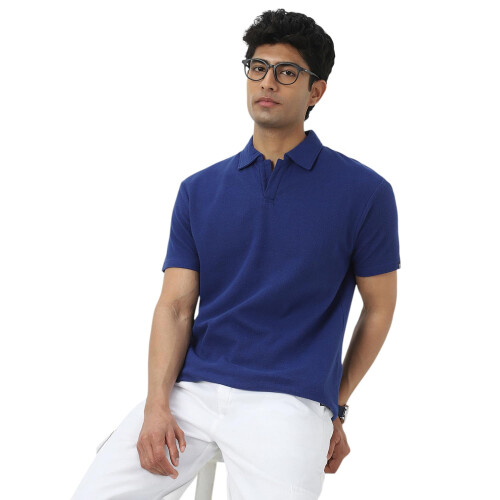 Urbano Fashion Ανδρικό Μπλε Πόλο Μπλουζάκι Regular Fit Μισό Μανίκι από Βαμβάκι