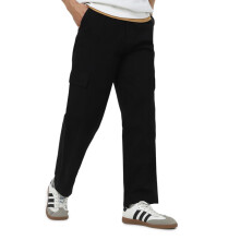 Urbano Fashion Heren Zwarte Loose Baggy Cargo Chino Broek Met 6 Zakken (Chicargolos-04-Zwart-30)