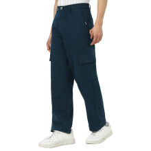 Urbano Fashion Herre Navy Loose Baggy Fit Cargo Chino Bukser Med 6 Lommer