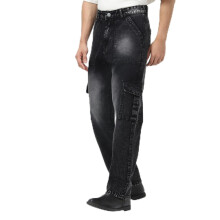 Urbano Fashion Ανδρικά Μαύρα Baggy Cargo Jeans με 6 Τσέπες (Jeanlscargotowl-Black-40)