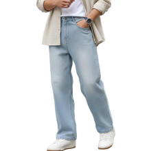 Urbano Fashion Jeans Masculinos Ice Blue Fit Largo Desgastados Não Elásticos (Jeanlsspr-Iceblue-34)