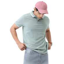 Urbano Fashion Herre Granite Grøn Solid Regular Fit Halv Ærme Polo T-Shirt