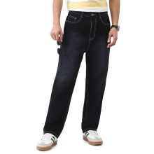 Urbano Fashion Mænds Sorte Baggy Fit Vaskede Jeans Ude Af Stræk (Jeanlsspr-Sort-36)