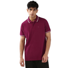 Urbano Fashion Mænds Vin Solid Regular Fit Halværmet Cotton Polo T-Shirt