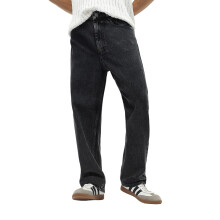 Urbano Fashion Ανδρικά Μαύρα Loose Baggy Fit Jeans Χωρίς Ελαστικότητα (Jeanlsacd-Black-30)