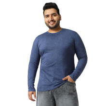 Urbano Plus Heren Mood Indigo Geprinte Lange Mouw Regular Fit Katoenen T-Shirt
