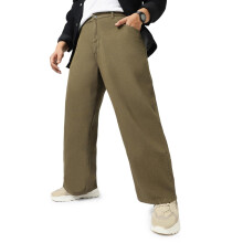 Urbano Plus Heren Khaki Loose Fit Washed Jeans Non-Stretchable (Plusjeanloosep-02-Khaki-38)