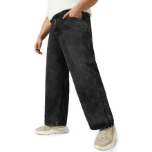 Urbano Plus Mænds Sorte Løse Baggy Jeans Non-Stretchable (Plusjeanlstowlp-Sort-44)