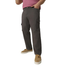 Urbano Plus Heren Charcoal Grijze Regular Fit Cargo Chino Broek Met 6 Zakjes Stretch (Pluschicargoregp-03-Char-40)