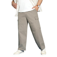 Urbano Plus Heren Staalgrijze Losse Baggy Cargo Chino Broek Met 6 Zakjes (Pluschicargolosp-02-Staalgr-40)