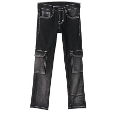 Jeans Cargo Slim Fit Neri Urbano Juniors Con 6 Tasche Elasticizzati (Junjeanslmcargosprboy-02-Black-8-9)
