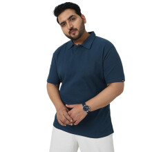 Urbano Plus T-Shirt Polo de Algodão Texturizado Azul Marinho Regular Fit Manga Curta (Pluspolotxtwafhfp-01-Dpnavy-2Xl)
