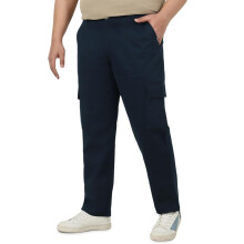 Urbano Plus Heren Navy Regular Fit Cargo Chino Broek Met 6 Zakken Rekbaar (Pluschicargoregp-05-Navy-42)