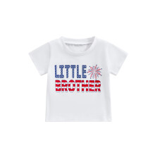 (3-4 Years, Litter Brother) Dětská trička s potiskem 4. července, pro kluky a holky, roztomilá letní trička s krátkým rukávem pro batolata.