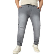 Urbano Plus Heren Grijze Regular Fit Jogger Jeans Stretch (Plushpsjoggerp-Mgrey-38)