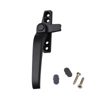 Aluminum Alloy Window Handle with Pushbutton Lock, Ergonomic Grip, Easy Installation for UPVC Casement Replacement (White Left)