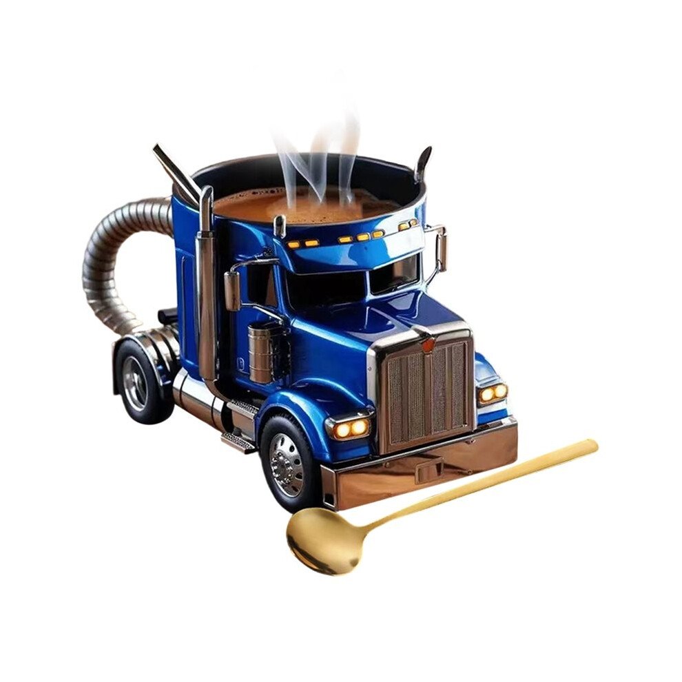 3D Semi-Truck Shaped Coffee Mug - 11Oz Handcrafted 18-Wheeler Ceramic Cup, Unique Birthday Or Retirement Gift C 4713070231323