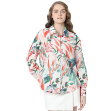 Camisa Vero Moda Mulher Estampada Tropical Multicolor Viscose Ajuste Regular