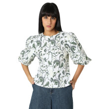 Vero Moda Dames Geborduurd Wit Katoenen Regular Fit Top