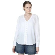 Vero Moda Dames Effen Witte Viscose Regular Fit Top
