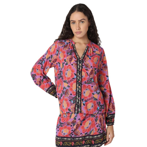 Camisa Vero Moda Feminina Rosa Ajuste Regular